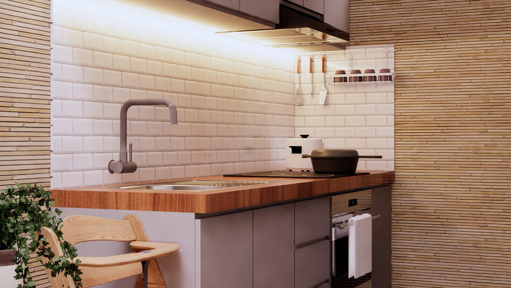 Come arredare una cucina piccola? 1 Immagine di cucina top legno