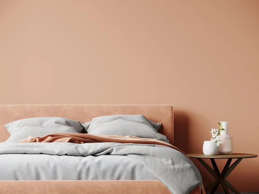 Pantone 2024: come utilizzare Peach Fuzz 2 Immagine di letto pesca