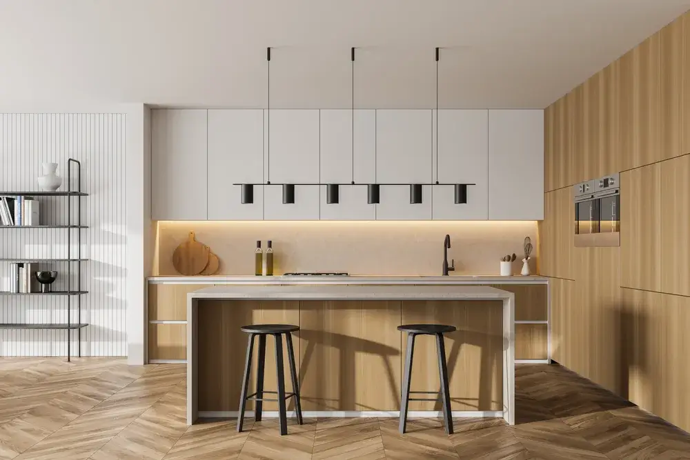 Cucina stacco tra parquet e piastrelle: tutte le soluzioni 1 Immagine di cucina parquet