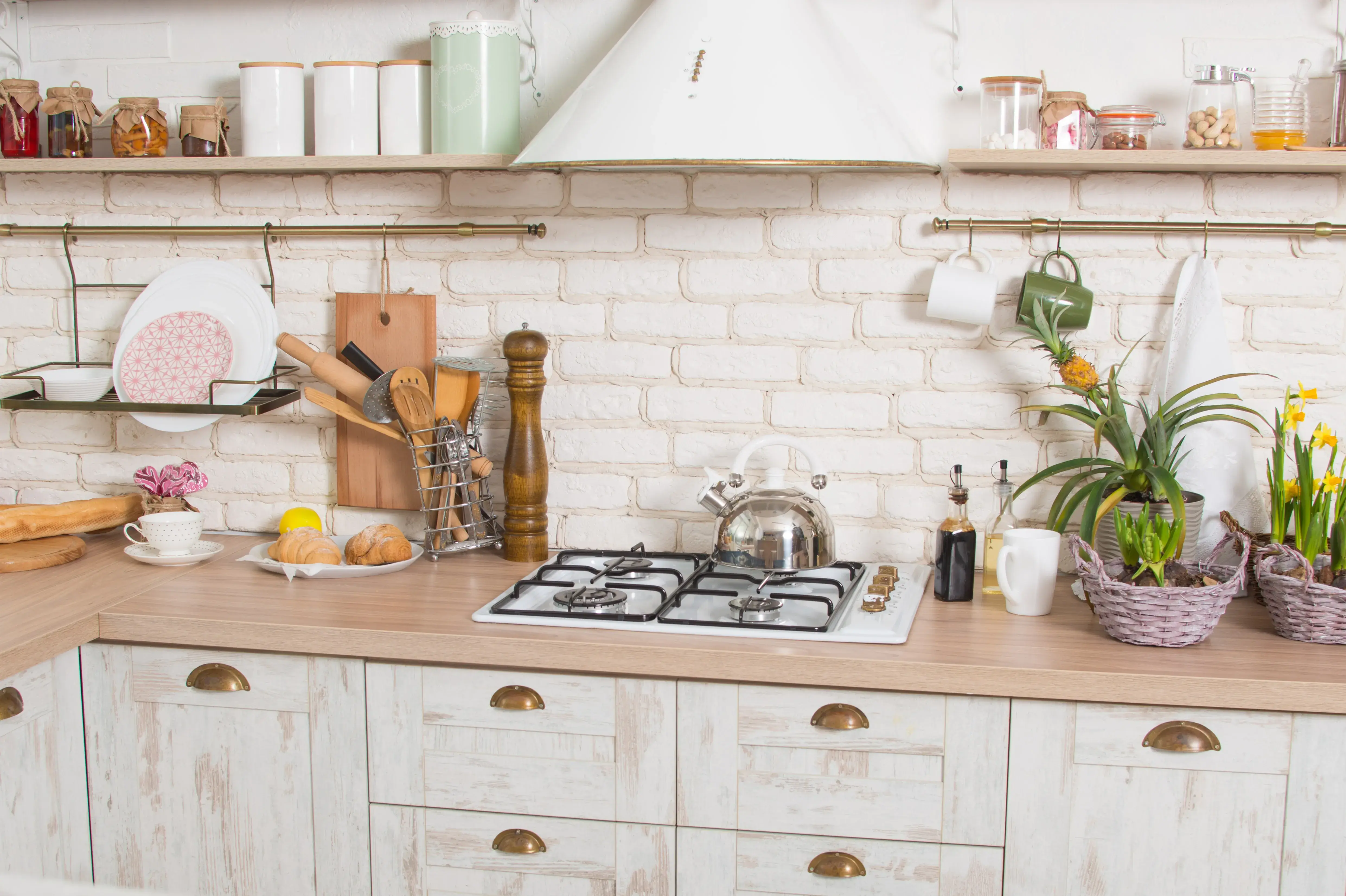 Idee per una cucina con mattoni a vista 1 Immagine di mattoni