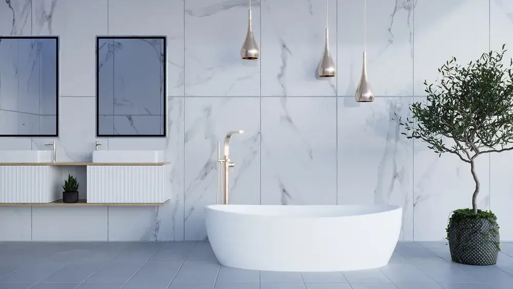 Marmo di Carrara: idee per inserirlo in casa 1 Immagine di bagno en suite marmo
