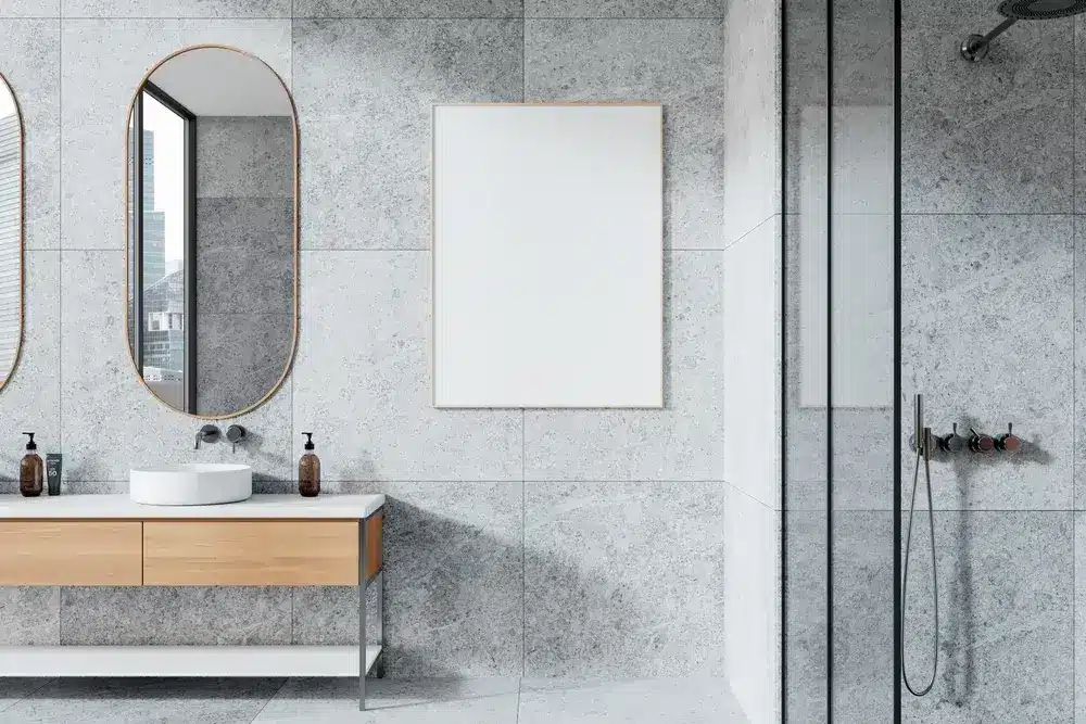 Effetto cemento: tutte le soluzioni per applicarlo in bagno 4 Immagine di bagno effetto cemento