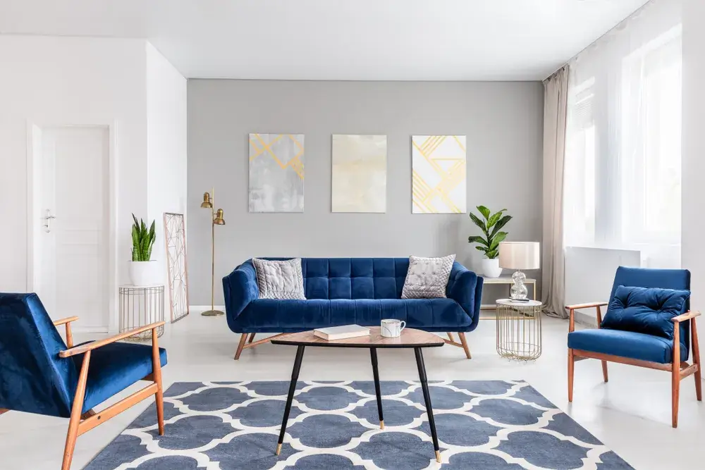 Divano blu: come abbinarlo alle pareti? 2 Immagine di divano blu casa