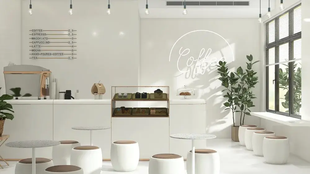 A tutto colore! Come rendere un interior memorabile 3 Immagine di ristorante bianco